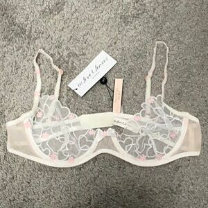 Victoria's Secret White and Pink Floral Bra